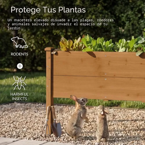 Vista 7 de Best Choice Products Cama de jardín elevada de 48 x 24 x 30 pulgadas con profundidad extra profunda de 16 pulgadas, soporte para maceta de madera