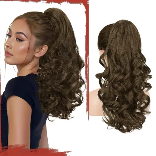 Vista 40 de SOFEIYAN Extensión de Cola de Caballo de 13" Larga y Rizada con Clip en Garra, Extensión de Cabello Sintético de Aspecto Natural para Mujeres