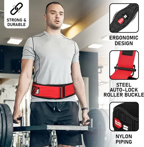 Vista 7 de Stealth Sports Cinturón de levantamiento de pesas – Cinturón de entrenamiento acolchado de 6.5 pulgadas con hebilla de bloqueo automático – Cinturón