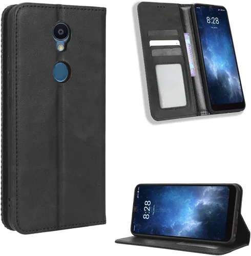 Vista 15 de Funda para BLU Bold N2, funda de piel sintética para BLU Bold N2, funda para BLU Bold N2 5G N0050UU Funda de piel sintética negra Negro
