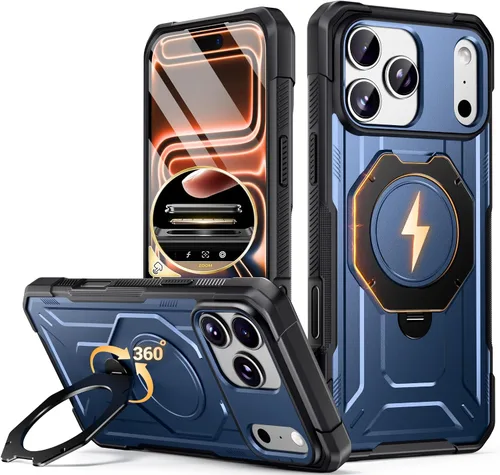 Vista 12 de Funda Poetic Spartan con soporte de anillo para iPhone 17, [Botón de control de cámara][Compatible con Magsafe], funda protectora de cuerpo