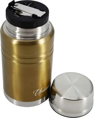Vista 2 de 2468GD Uniware - Recipiente de vacío de acero inoxidable de doble pared con cuchara (25.4 fl oz) (dorado)
