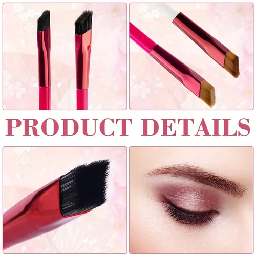 Vista 5 de PAGOW 5 brochas multifunción 4D para cejas, corrector de trazos profesional, contorno cuadrado, tridimensional, sello de maquillaje angular, cepillo