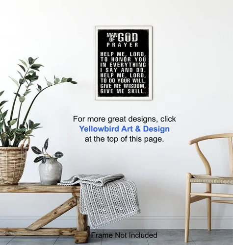 Vista 5 de Arte de pared religioso y decoración para hombres, regalos católicos cristianos para hombres, marido, él, póster inspirador motivacional espiritual