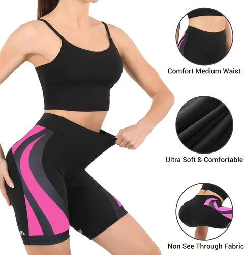 Vista 4 de Sportneer Women Padded Bike Shorts - Bicycle Cycling Shorts for Womens Biking 4D Gel Padding for Mountain Bike and Road Bike