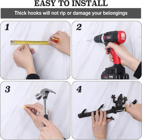 Vista 7 de Ganchos de pared,Ganchos decorativos de pared,Ganchos decorativos rústicos para colgar