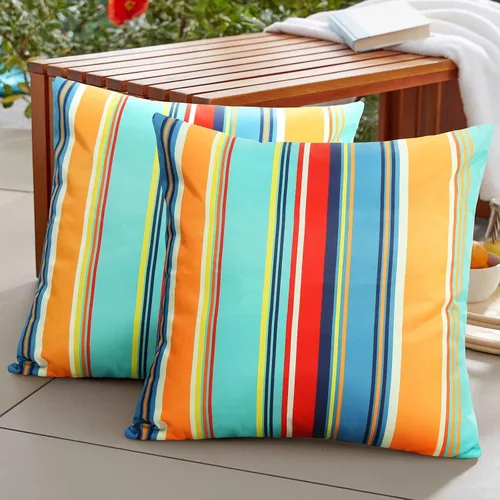 Vista 16 de Pyonic Juego de 2 fundas de cojín para exteriores de 16 x 16 pulgadas, impermeables, modernas, modernas, para decoración del hogar para patio, sofá