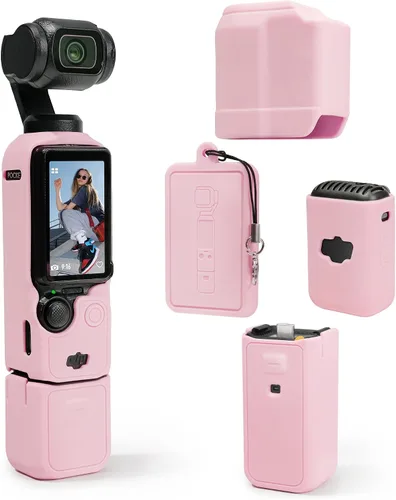 Vista 18 de Funda protectora para cámara DJI Osmo Pocket 3/Xtra Muse, funda de silicona suave con 2 protectores de pantalla y lente, accesorios de cuerpo