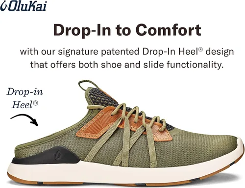 Vista 4 de OLUKAI Mio Li - Zapatos deportivos para hombre, malla ligera y transpirable, ajuste cómodo y suela de goma de agarre húmedo, parte de cordones
