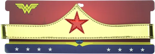 Vista 2 de DC Comics Wonder Woman - Tiara para niños disfraz de corona de cosplay dorado