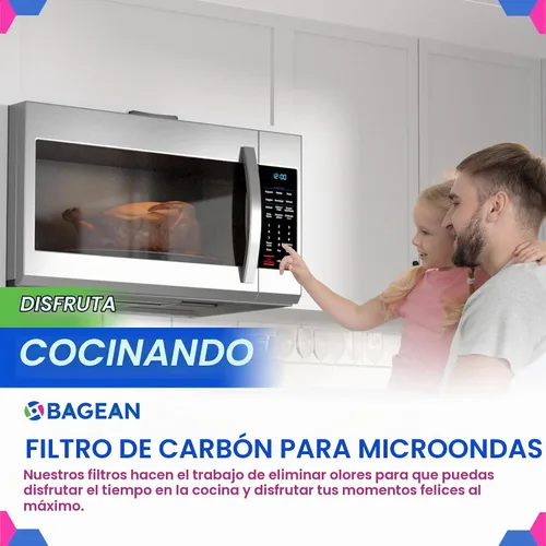 Vista 6 de Bagean Filtro de Ventilación de Microondas para Grasa W10208631A y Carbón 8206230A Filtro de Repuesto para Microondas Whirlpool Paquete Combinado