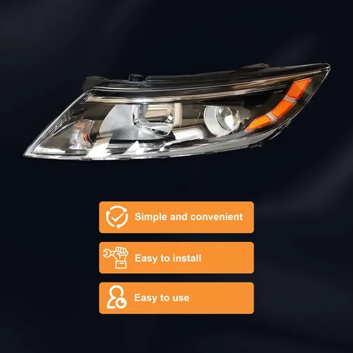 Vista 9 de Para faros halógenos de lado del conductor izquierdo 2014 2015 Kia Optima EX LX Proyector Carcasa negra sin DRL (Solo para modelo de EE. UU.)