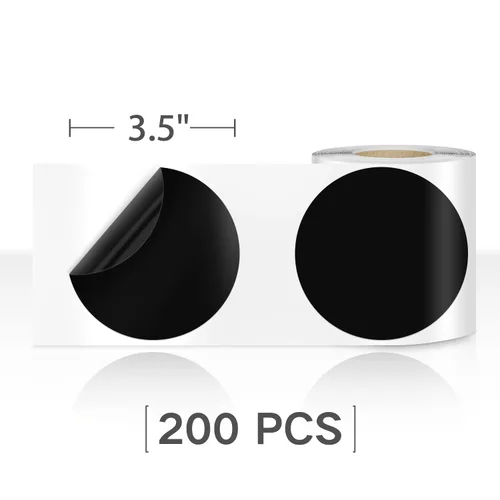 Vista 7 de EVQ 200 cintas adhesivas de vinilo con forma de puntos de 3.5 pulgadas, calcomanías de vinilo extraíbles para el aula, marcador de línea de Negro