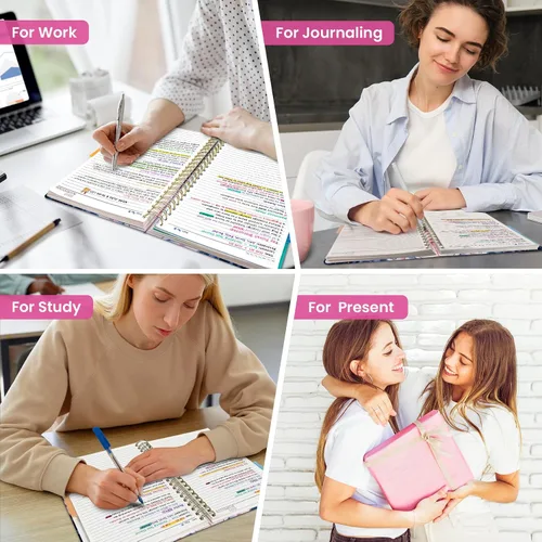 Vista 7 de Taja Cuadernos de espiral para trabajo de 5 materias con divisores K - Vórtice rosa