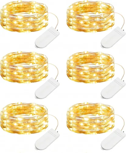 Vista 12 de Minetom - Paquete de 12 luces LED con pilas para decoración navideña Blanco cálido