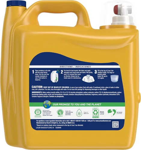 Vista 9 de ARM & HAMMER Detergente para ropa, detergente líquido Clean Burst, botella de 229.5 onzas líquidas