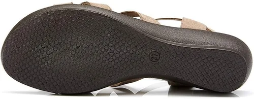 Vista 4 de VJH confort - Sandalias planas para mujer con diamantes de imitación, puntera abierta, elásticas, sin cordones, cómodas, informales, para caminar