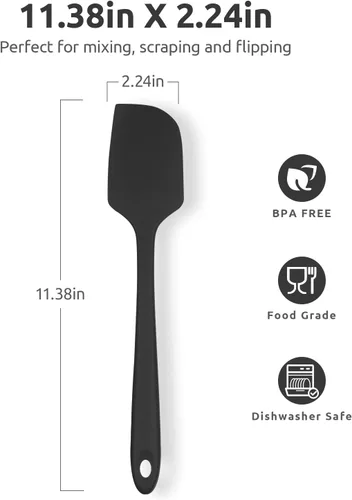 Vista 3 de U-Taste Juego de espátula de cuchara de silicona y espátula grande, raspador de goma flexible de alta resistencia al calor de 600 ºF, juego de 4