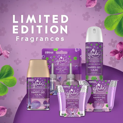 Vista 3 de Glade Tarro de velas, ambientador, Happy-Go-Lilac, 3.4 oz