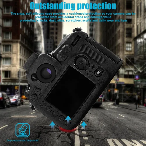 Vista 3 de Easy Hood Cubierta de la caja de la cámara para cámara digital Nikon D810 D810A (negro) Funda protectora de silicona suave, ligera, delgada