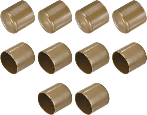 Vista 261 de uxcell 10 tapas de goma para extremos de 0.591 in de identificación, tapa de extremo redondo, protectores de rosca de tornillo, color negro