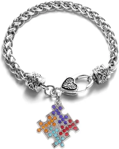 Vista 67 de Inspired Silver - Pulsera de plata con dije personalizado y circonitas cúbicas.