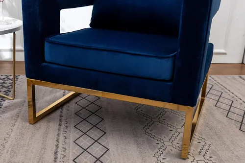 Vista 12 de Roundhill Furniture Lenola - Silla tapizada con brazos, color azul, 29.75 pulgadas de profundidad x 27.5 pulgadas de ancho x 34.5 pulgadas de alto