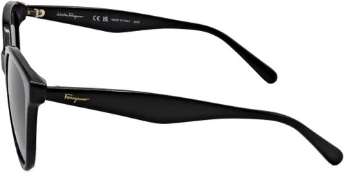 Vista 3 de Salvatore Ferragamo Gafas de sol Cat Eye Full Rim, montura negra y lente gris degradado SF1073S001