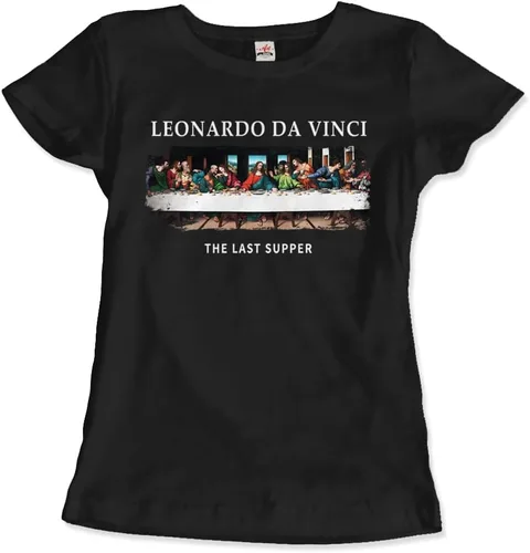 Vista 3 de Productos Leonardo Da Vinci - The Last Supper Camiseta de arte (Adultos, Niños, Manga Corta y Larga) Negro