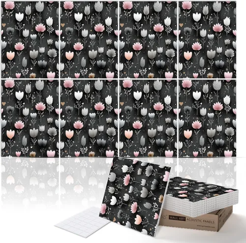 Vista 15 de PINWELIFE® Paneles acústicos de arte de pared, paneles absorbentes a prueba de sonido, para el hogar y la oficina, amortiguación decorativa