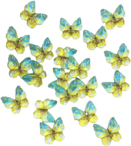 Vista 24 de Diamantes de imitación de mariposa con parte trasera plana, 80 unidades de 0.394 pulgadas, dijes de mariposa de resina para uñas, adornos, álbumes