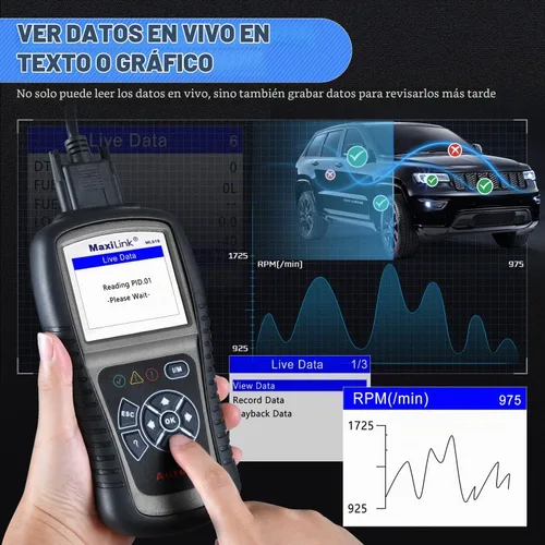 Vista 4 de Autel MaxiLink ML519, herramienta de escaneo OBD2 de modo 6 mejorado, herramienta de escaneo de diagnóstico automático, lector de código de fallo