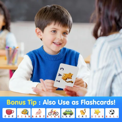 Vista 5 de HahaGift Juguetes educativos para niños de 3 a 5 años, juegos de aprendizaje de letras coincidentes, actividades ideales para regalo de Navidad