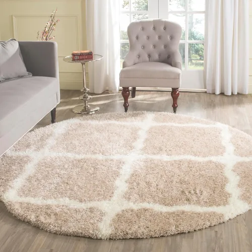 Vista 20 de SAFAVIEH Colección Montreal Shag SGM866C Trellis que no desprende pelusa para sala de estar, dormitorio, comedor y entrada, alfombra decorativa