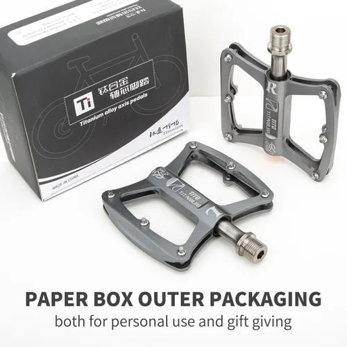 Vista 7 de TiTo Pedal de bicicleta con aleación de aluminio Pedales de bicicleta y ejes de titanio para MTB y bicicleta de carretera Negro