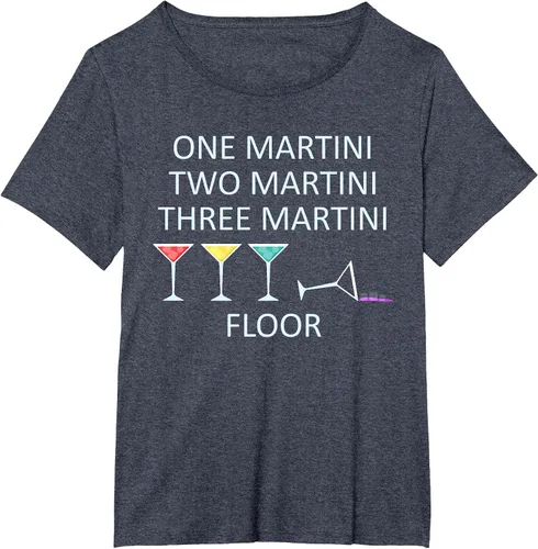 Vista 12 de Funny Bartender One Two Three Martini Floor Cocktail T-Shirt Asphalt Grey