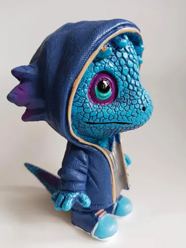 Vista 4 de Figuras de dragón geniales, estatuas de dibujos animados, escultura de dinosaurio, mini lindo adorno de resina de dragón de dinosaurio