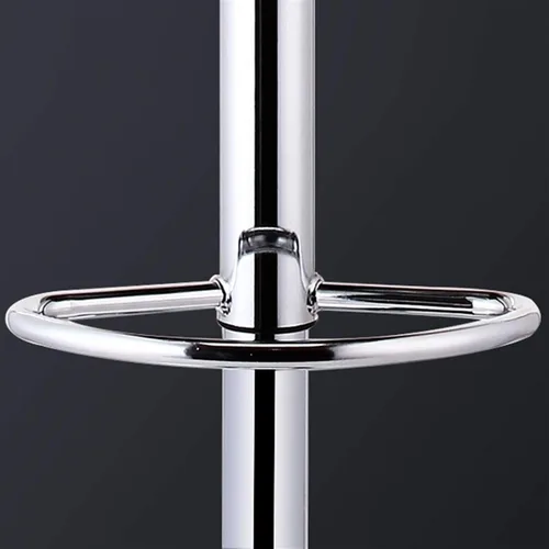 Vista 7 de Taburetes de bar giratorios de 360°, juego de 2 taburetes de barra de altura ajustable, sillas de barra de cuero sintético con respaldo, taburete