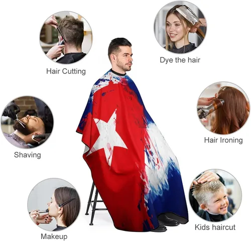 Vista 3 de Zenladen423 - Capa de peluquería profesional con bandera de Cuba vintage, accesorio de peluquería para adultos (unisex)
