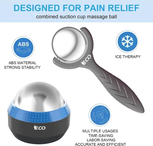 Vista 4 de iECO Cryosphere Cold Massage Roller Ball – Frío y caliente para tejido profundo y alivio del dolor muscular, rigidez y estrés, cuerpo, cuello