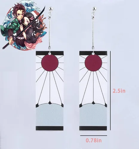Vista 2 de Tanjiro - Aretes colgantes de anime Tanjirou, accesorios de Halloween, Acrílico