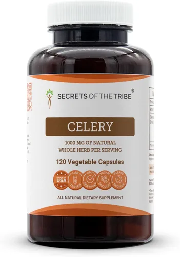 Vista 6 de Secrets of the Tribe Apio 60 Cápsulas, 1000 mg, Apio (Apium graveolens) Frutos secos y semillas (60 Cápsulas)