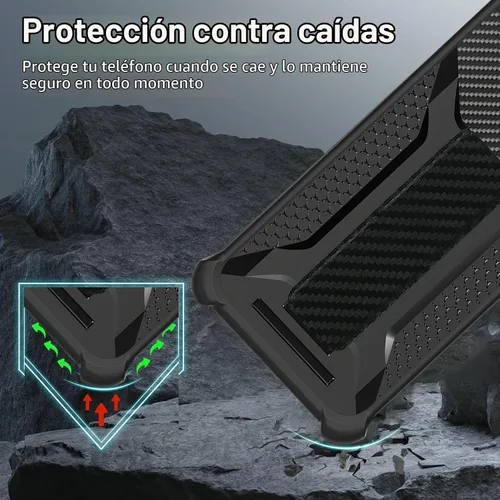 Vista 3 de bojioderf Funda compatible con Vortex J24 - Funda híbrida con protector de pantalla de vidrio templado, soporte plegable magnético, antihuellas