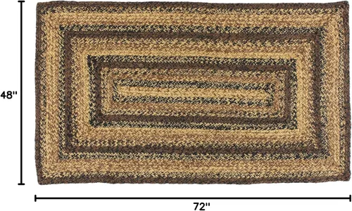 Vista 3 de Colección Cappuccino Premium trenzada Primitivo, rústico, campestre, estilo granja Yute/algodón 30 días sin riesgo Alfombra