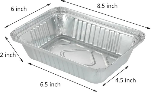 Vista 2 de Waytiffer Paquete de 25 sartenes desechables de papel de aluminio con tapas, latas de pan resistentes de 2.25 libras, capacidad de 8.5 x 6.3