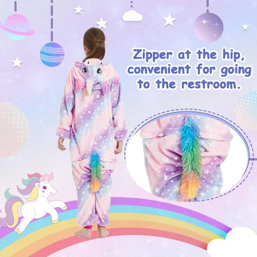 Vista 3 de UVIPC Pijama de unicornio de Navidad para adultos, para mujer, unicornio, fiesta de Navidad, cosplay, cremallera
