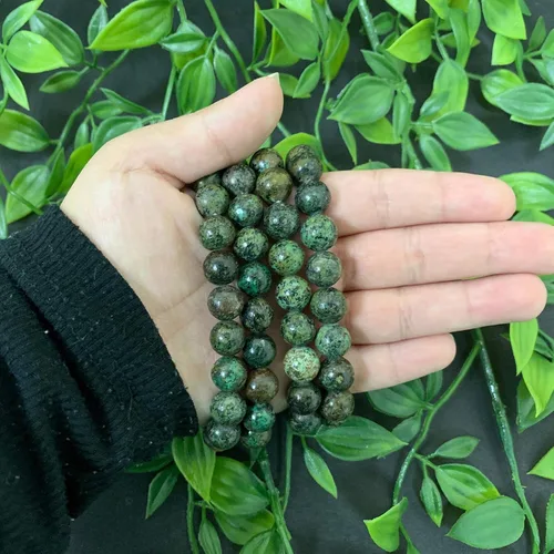 Vista 502 de Gem Avenue Handmade Round Bead Stretch Bracelet Unisex Natural Stone Beaded Jewelry for Men & Women, Elastic Wristband for Daily Wear