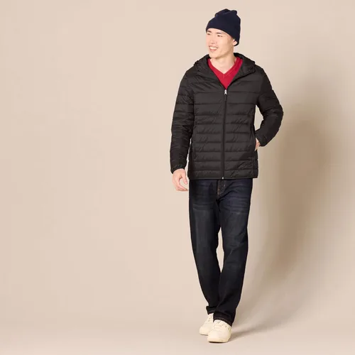 Vista 5 de Tienda Essentials Chaqueta acolchada con capucha ligera y resistente al agua para hombre