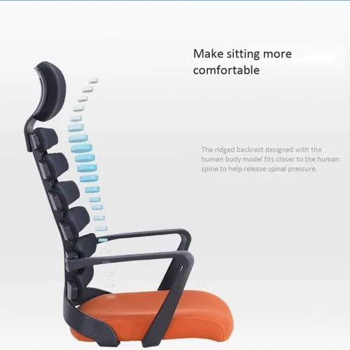 Vista 4 de Silla de computadora para el hogar para trabajar en una silla de oficina, silla de miembro del personal, silla de red elevadora giratoria