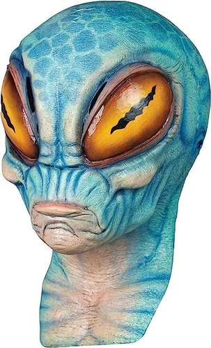 Vista 3 de Máscara de Halloween para adultos de lujo Alien Tetz